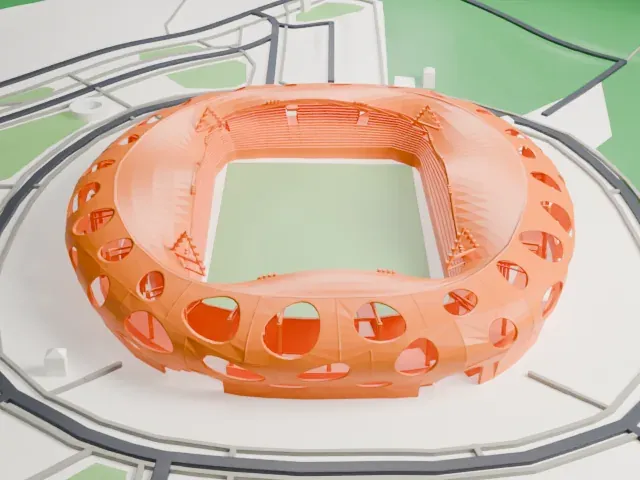 Borisov Arena model, South view