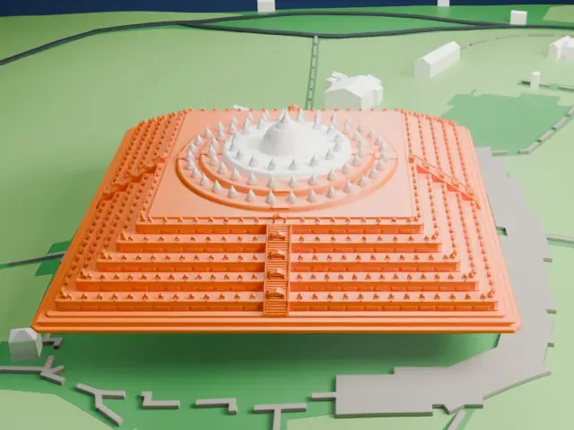 Borobudur model, East view