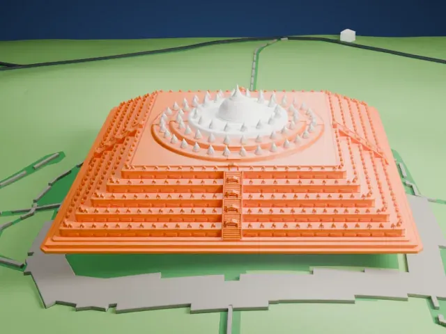 Borobudur model, North view