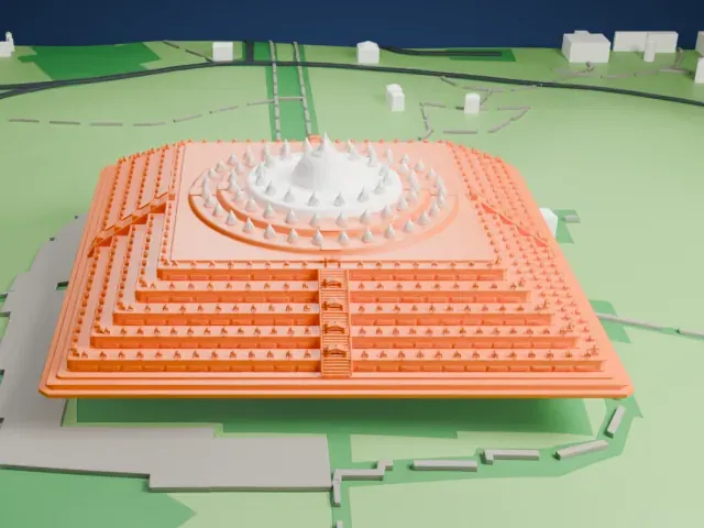 Borobudur model, West view