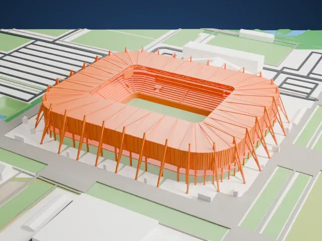 Borussia-Park model, East view