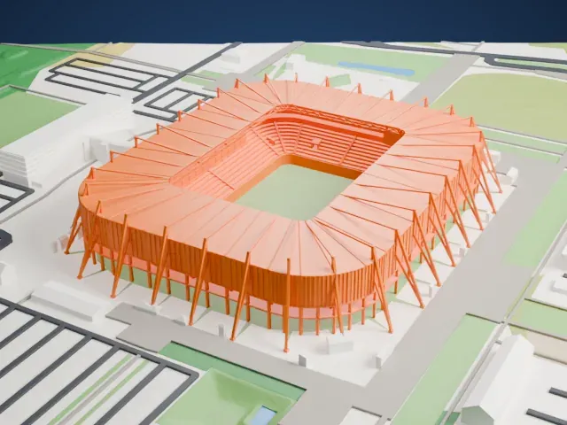 Borussia-Park model, South view