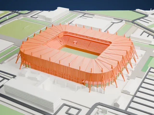 Borussia-Park model, West view