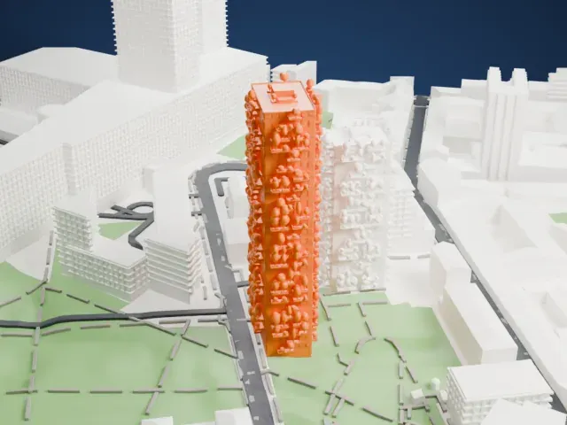 Bosco Verticale model, East view