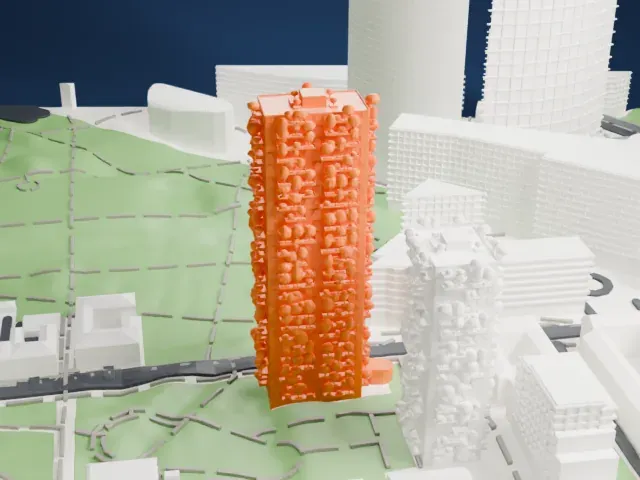 Bosco Verticale model, North view