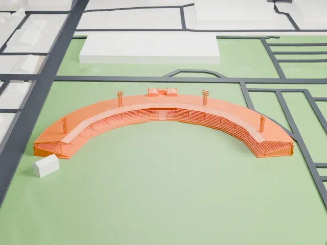 Bosse Field model, East view