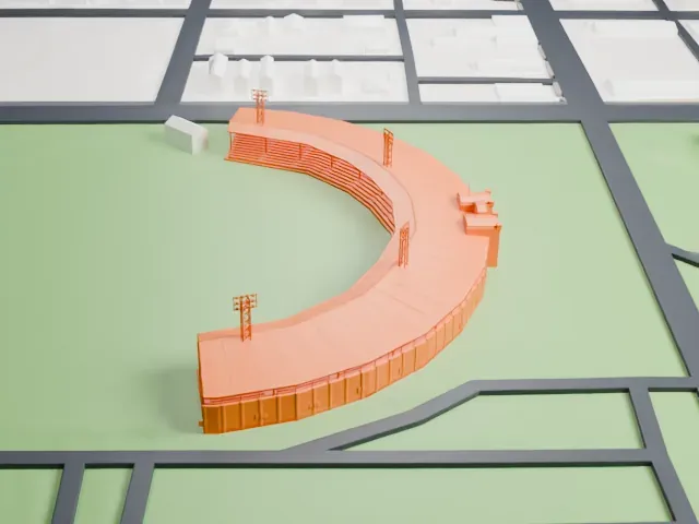 Bosse Field model, North view