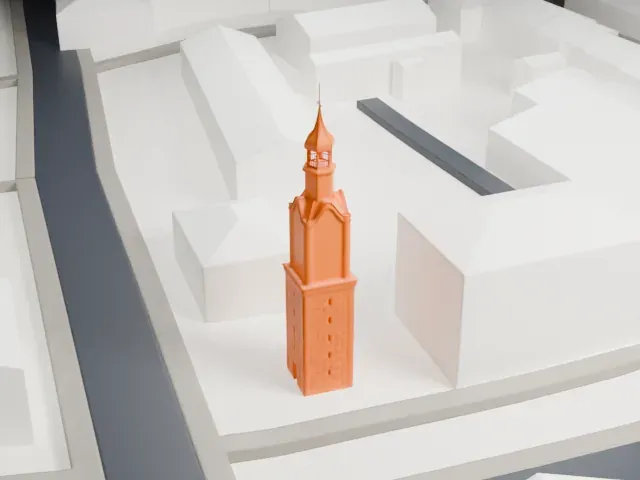 Botevgrad Clock Tower model, East view