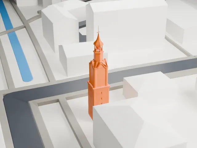 Botevgrad Clock Tower model, North view