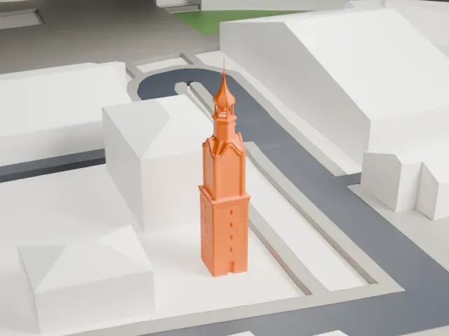 Botevgrad Clock Tower model, South view