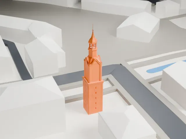 Botevgrad Clock Tower model, West view