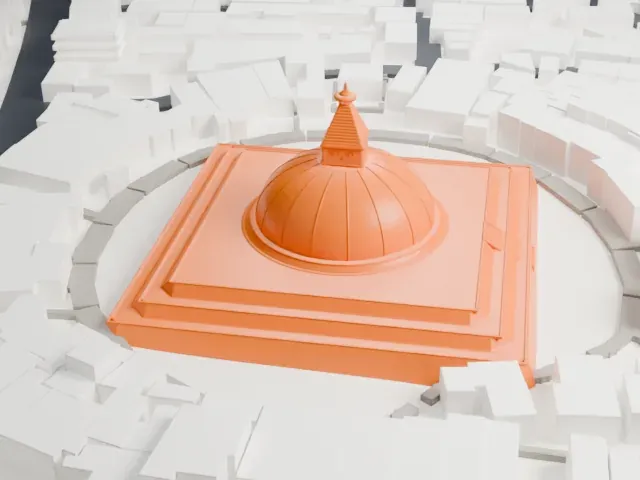 Boudhanath model, East view