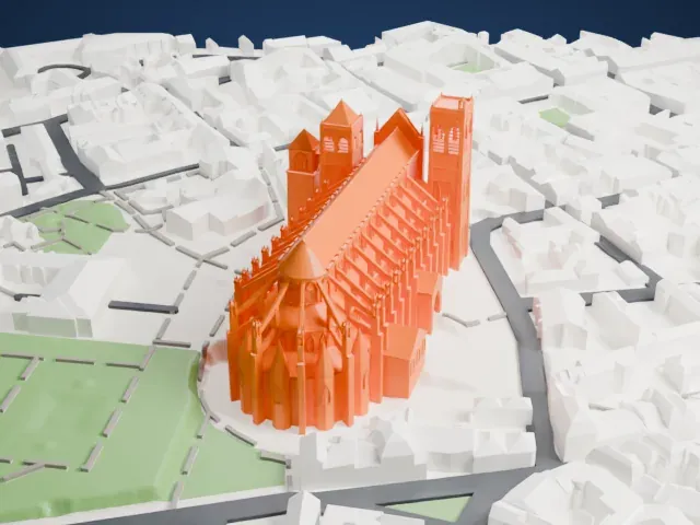 Bourges Cathedral model, East view