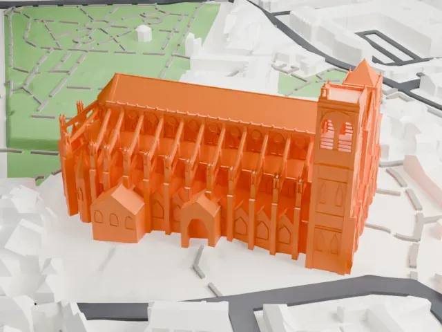 Bourges Cathedral model, North view