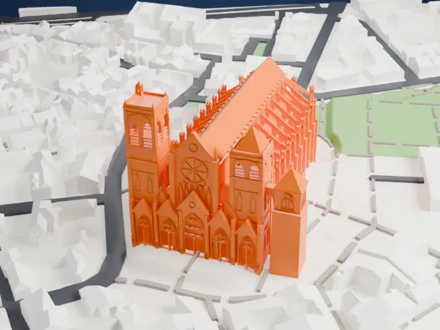 Bourges Cathedral model, West view
