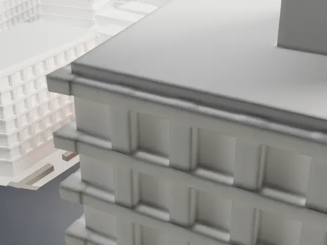 Bouwerie Lane Theatre model, East view