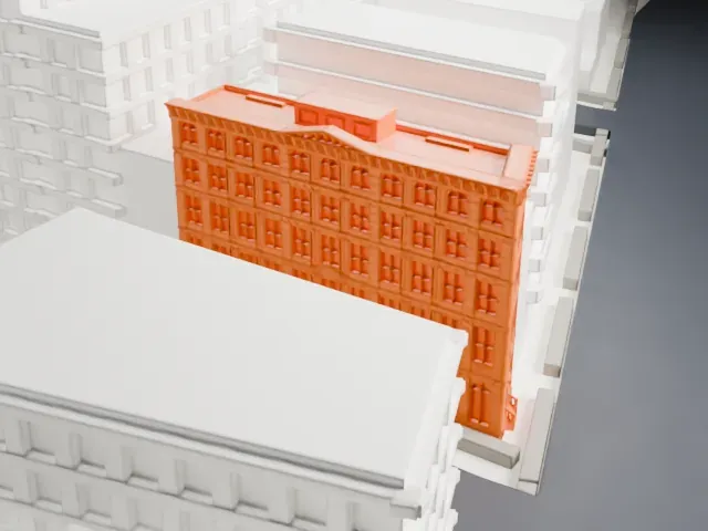 Bouwerie Lane Theatre model, South view