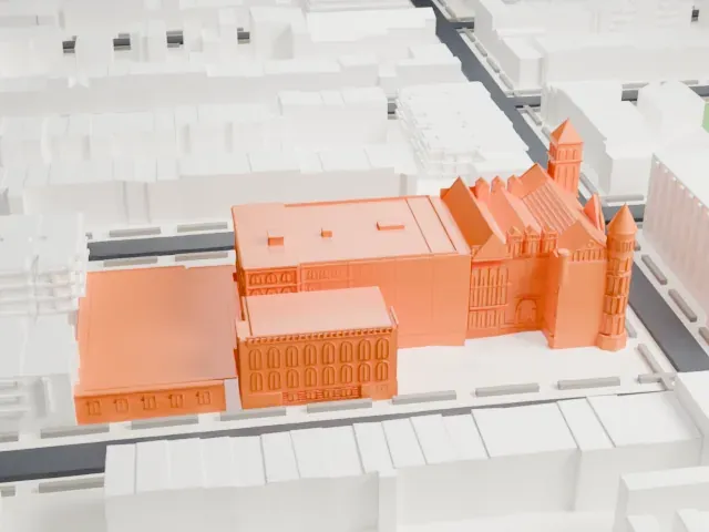 Boys High School, Brooklyn model, South view