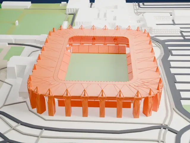 Brøndby Stadium model, North view