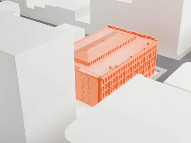 Bradbury Building model, East view
