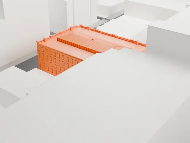 Bradbury Building model, South view