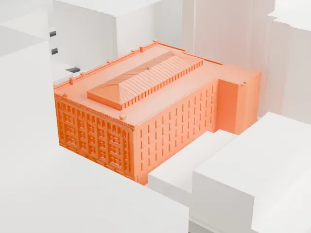 Bradbury Building model, West view