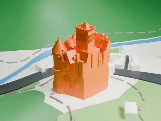 Bran Castle model, East view