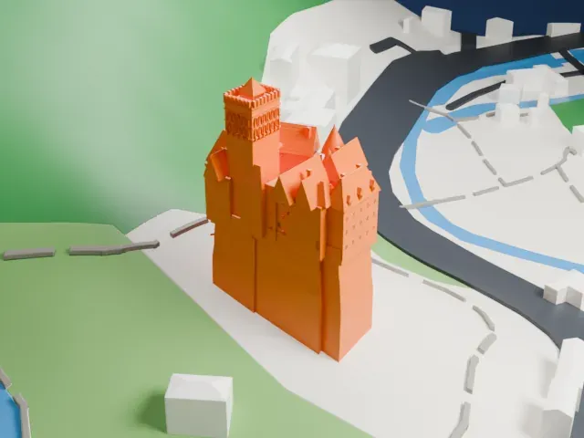 Bran Castle model, North view
