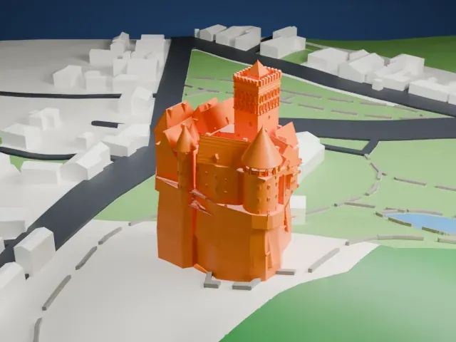 Bran Castle model, South view