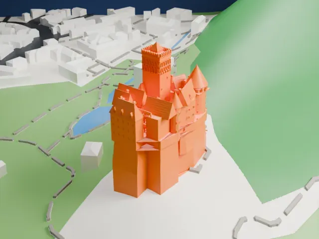 Bran Castle model, West view
