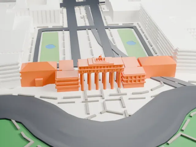Brandenburg Gate model, West view