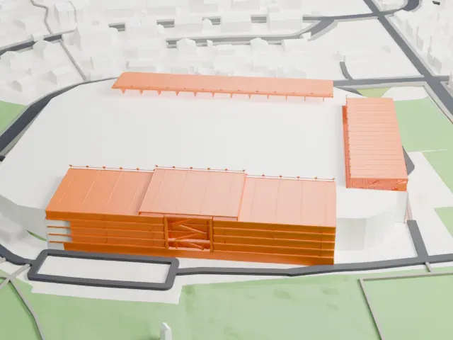 Brann Stadion model, North view