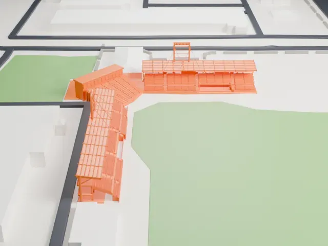 Brazell Field at GCU Ballpark model, North view