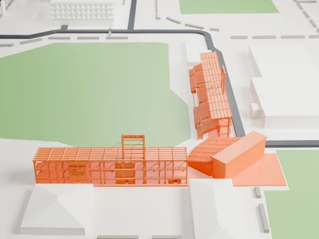 Brazell Field at GCU Ballpark model, South view