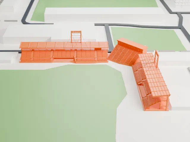 Brazell Field at GCU Ballpark model, West view