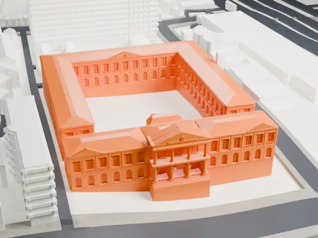 Brazilian National Archives model, East view
