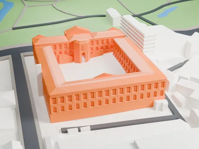 Brazilian National Archives model, West view