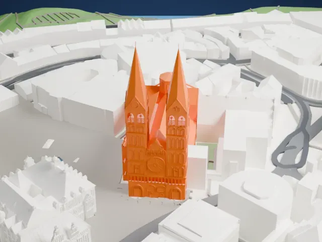 Bremen Cathedral model, West view