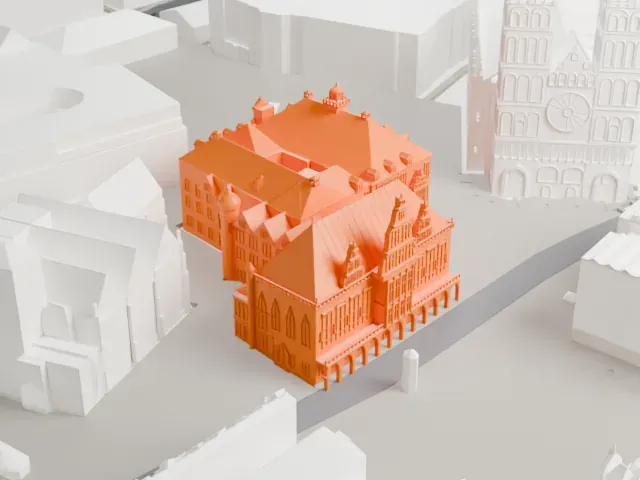Bremen Town Hall model, West view