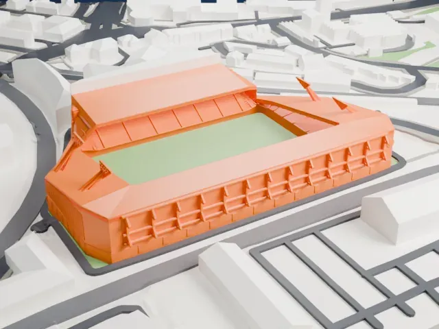 Brentford Community Stadium model, North view
