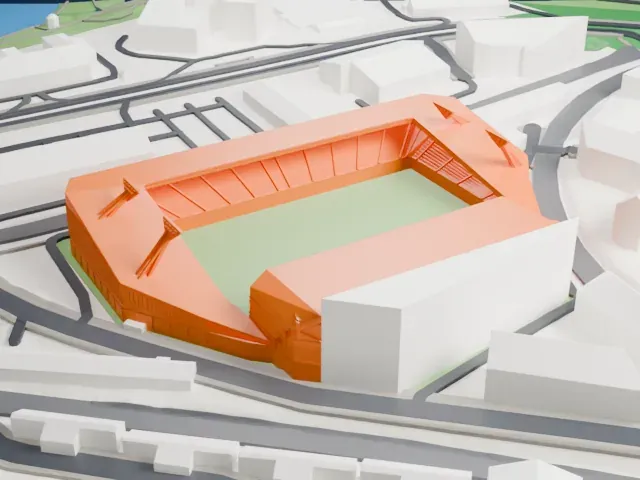 Brentford Community Stadium model, South view