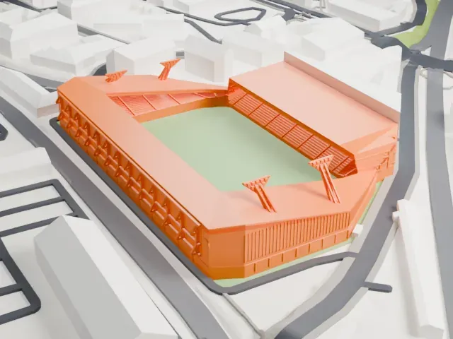 Brentford Community Stadium model, West view