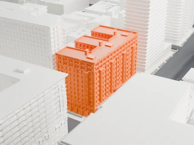 Bretton Hall model, North view