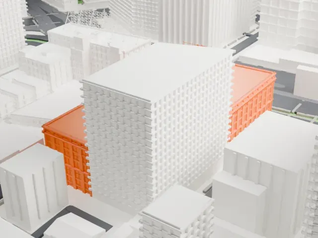 Brewster Building, Queens model, North view