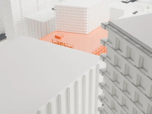 Brewster Building, Queens model, South view