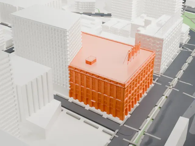Brewster Building, Queens model, West view