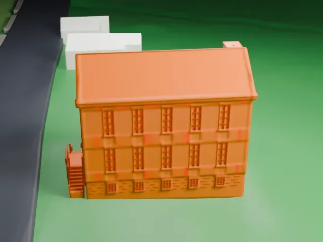 Brick Academy model, East view