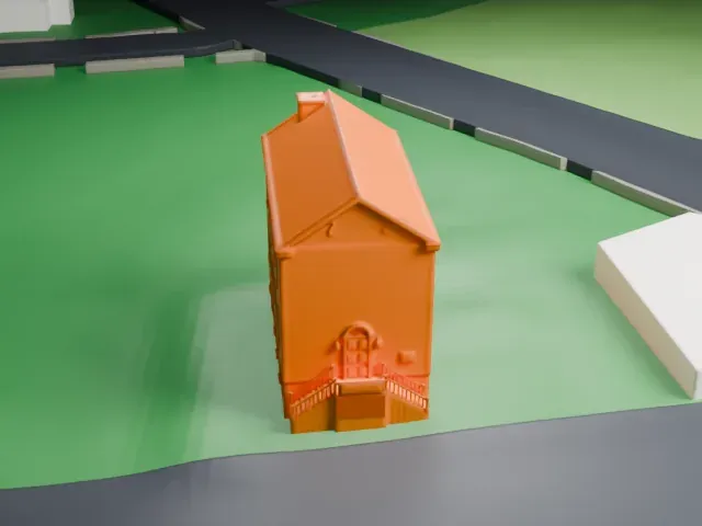 Brick Academy model, South view