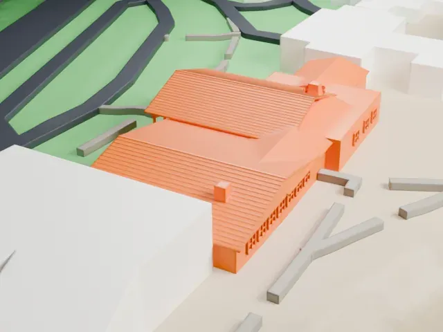 Bright Angel Lodge model, East view
