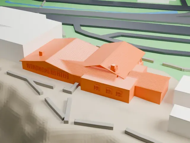 Bright Angel Lodge model, North view